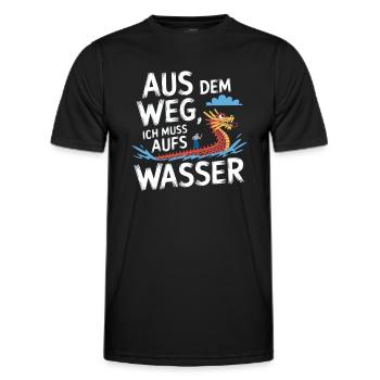 Aus dem Weg, ich muss aufs Wasser - Männer Funktions-T-Shirt - Schwarz - Vorne - AI Model Male 178 dark (178cm)