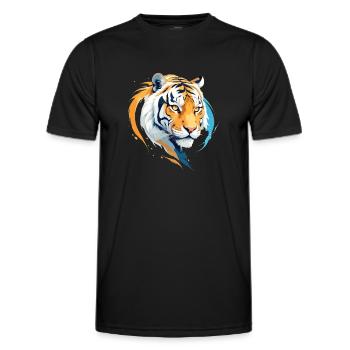 Tiger Vektor Kunst mit lebendigen Farben Illustration - Männer Funktions-T-Shirt - Schwarz - Vorne - AI Model Male 178 dark (178cm)