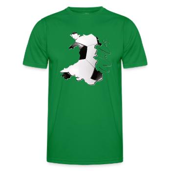 Wales Landkarte umrahmt echten Fußball EN - Männer Funktions-T-Shirt - Kelly Green - Vorne - AI Model Male 178 dark (178cm)