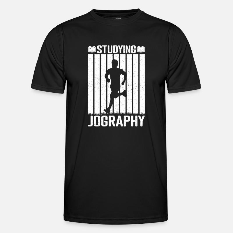Marathon Runner Studying Jography Running - Männer Funktions-T-Shirt - Schwarz
