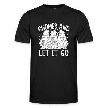 Gnome Costume Men Gnomes & Let It Go Gnome - Männer Funktions-T-Shirt - Schwarz - Vorne - AI Model Male 178 dark (178cm)