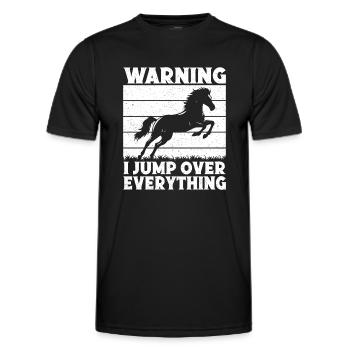 Avertissement d’équitation Sautez par-dessus tout - T-shirt sport Homme - noir - Devant - AI Model Male 178 dark (178cm)