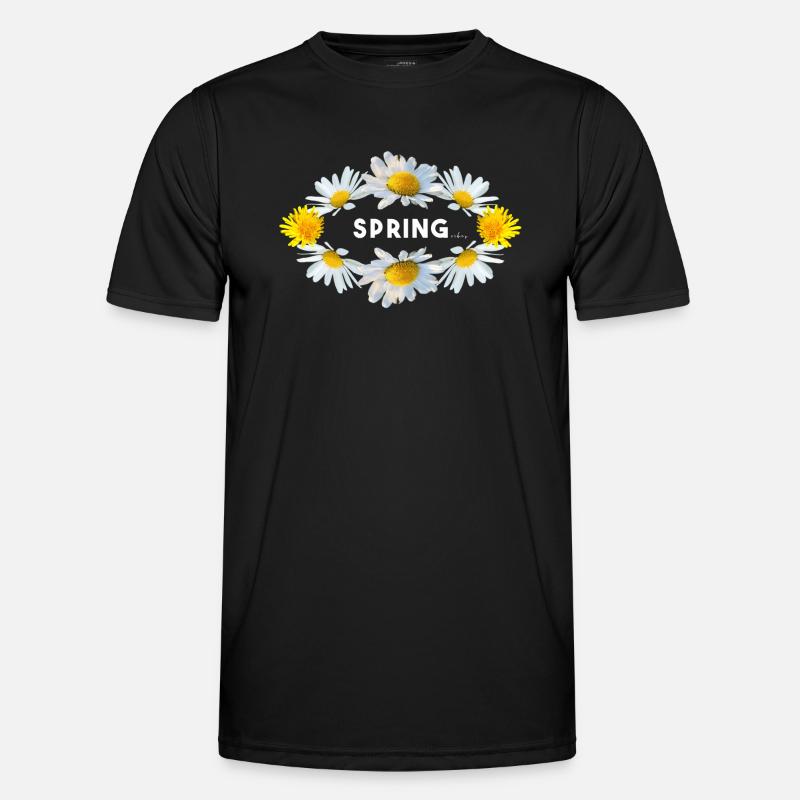Spring Spring Vibes Flowers - Men's Functional T-Shirt - black
