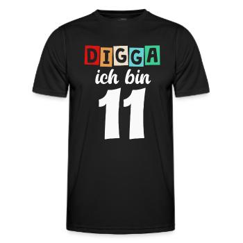 Digga Ich Bin 11 Jahre 11. Geburtstag - Männer Funktions-T-Shirt - Schwarz - Vorne - AI Model Male 178 dark (178cm)