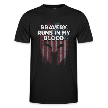 La bravoure coule dans mon sang Fier Américain confiant - T-shirt sport Homme - noir - Devant - AI Model Male 178 dark (178cm)