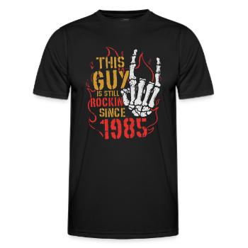 Ce mec fait du rock depuis 1985 Cadeau d’anniversaire - T-shirt sport Homme - noir - Devant - AI Model Male 178 dark (178cm)