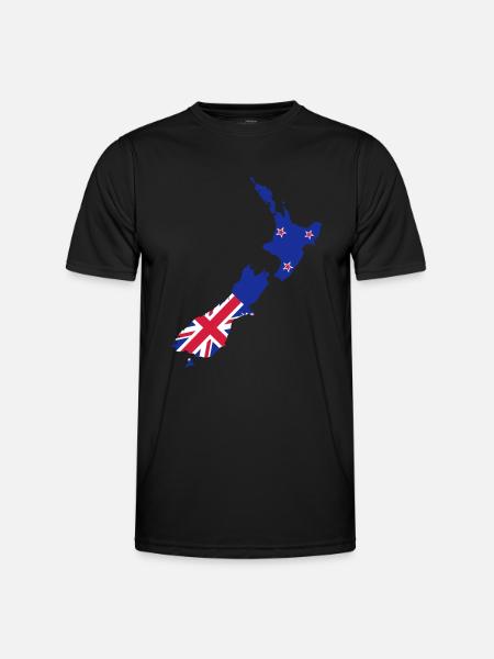 Neuseeland - Männer Funktions-T-Shirt - Schwarz