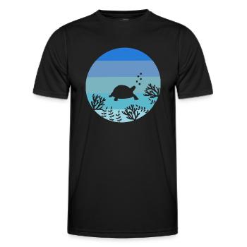 Sea Creatures Ocean Animal Gift Turtle - Men's Functional T-Shirt - black - Front - AI Model Male 178 dark (178cm)