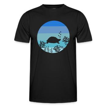Turtle Ocean Animal Retro Sea Turtle - Men's Functional T-Shirt - black - Front - AI Model Male 178 dark (178cm)