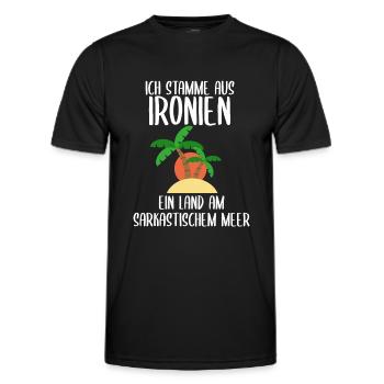 Ich stamme aus Ironien - Männer Funktions-T-Shirt - Schwarz - Vorne - AI Model Male 178 dark (178cm)