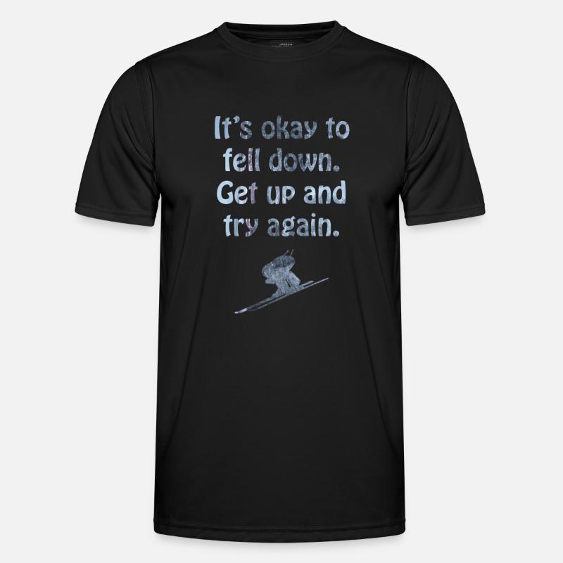 Ski - Männer Funktions-T-Shirt - Schwarz