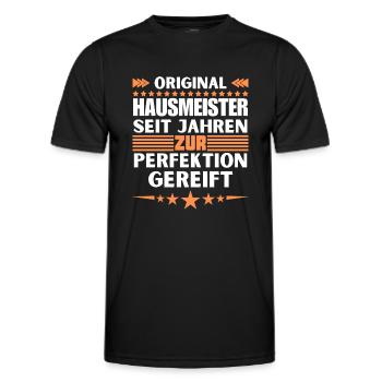 Caretaker matured to perfection - Men's Functional T-Shirt - black - Front - AI Model Male 178 dark (178cm)