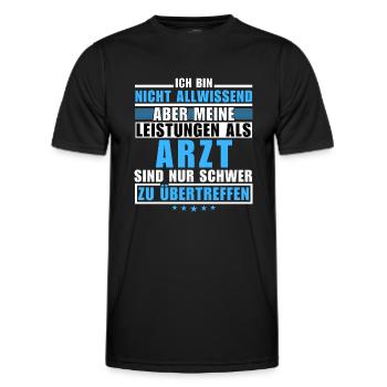 Des performances inégalées en tant que médecin - T-shirt sport Homme - noir - Devant - AI Model Male 178 dark (178cm)