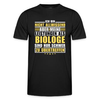 Unsurpassed achievement as a biologist - Men's Functional T-Shirt - black - Front - AI Model Male 178 dark (178cm)