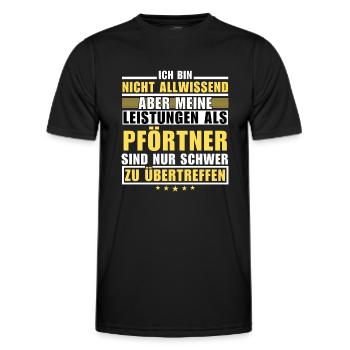 Unrivalled performance as a doorman - Men's Functional T-Shirt - black - Front - AI Model Male 178 dark (178cm)