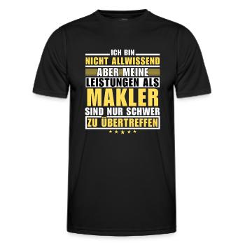 Unmatched performance as a broker - Men's Functional T-Shirt - black - Front - AI Model Male 178 dark (178cm)