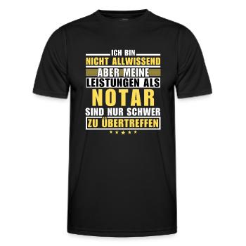Unübertroffene Leistung als Notar - Männer Funktions-T-Shirt - Schwarz - Vorne - AI Model Male 178 dark (178cm)