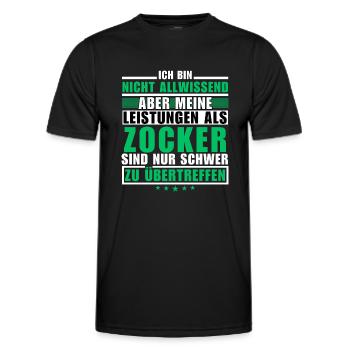 Unrivalled performance as a gamer - Men's Functional T-Shirt - black - Front - AI Model Male 178 dark (178cm)