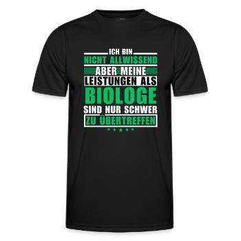 Unsurpassed achievement as a biologist - Men's Functional T-Shirt - black - Front - AI Model Male 178 dark (178cm)