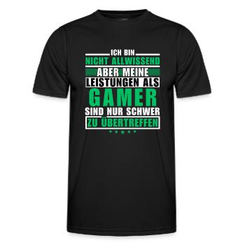Unübertroffene Leistung als Gamer - Männer Funktions-T-Shirt - Schwarz - Vorne - AI Model Male 178 dark (178cm)