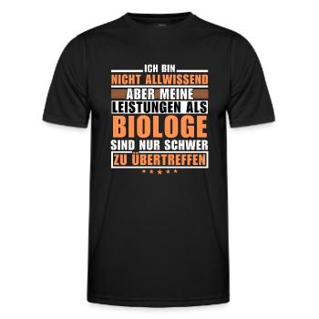 Unsurpassed achievement as a biologist - Men's Functional T-Shirt - black - Front - AI Model Male 178 dark (178cm)