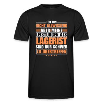 Unübertroffene Leistung als Lagerist - Männer Funktions-T-Shirt - Schwarz - Vorne - AI Model Male 178 dark (178cm)