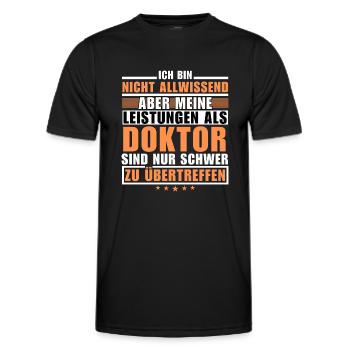 Unübertroffene Leistung als Doktor - Männer Funktions-T-Shirt - Schwarz - Vorne - AI Model Male 178 dark (178cm)