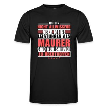 Unübertroffene Leistung als Maurer - Männer Funktions-T-Shirt - Schwarz - Vorne - AI Model Male 178 dark (178cm)