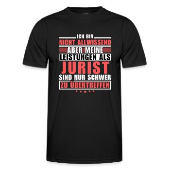 Des performances inégalées en tant qu’avocat - T-shirt sport Homme - noir - Devant - AI Model Male 178 dark (178cm)