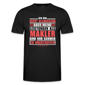 Unmatched performance as a broker - Men's Functional T-Shirt - black - Front - AI Model Male 178 dark (178cm)