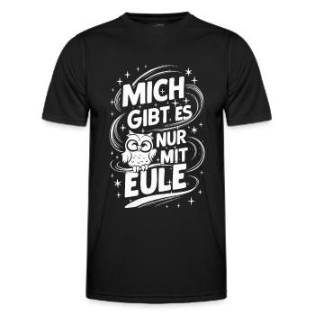 Night Owl Owl Owl Bird - Men's Functional T-Shirt - black - Front - AI Model Male 178 dark (178cm)