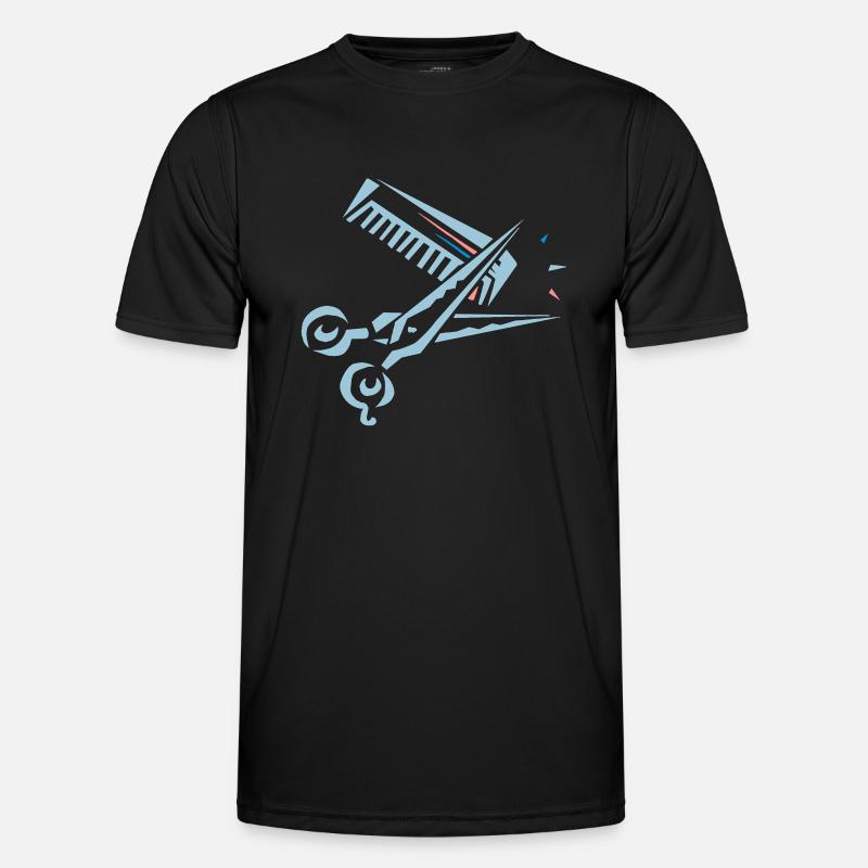 Comb and scissors - Men's Functional T-Shirt - black