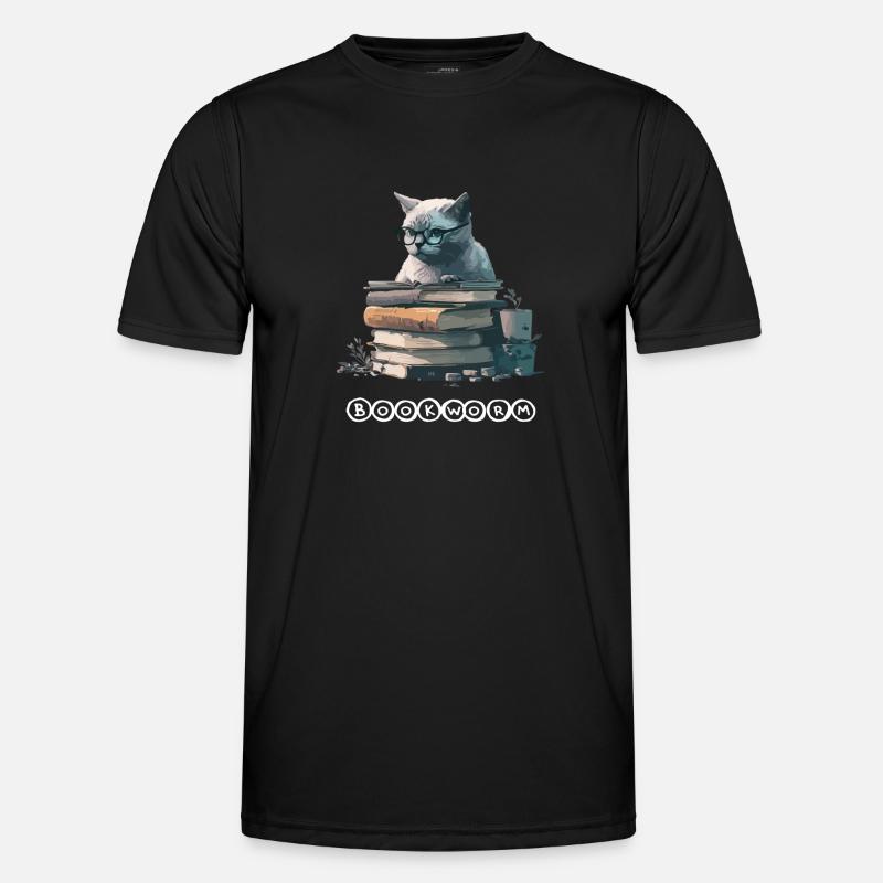 Eriko the learned cat - Men's Functional T-Shirt - black