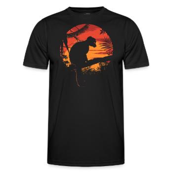 Lemur Ring-tailed lemur Madagascar lemur animal - Men's Functional T-Shirt - black - Front - AI Model Male 178 dark (178cm)