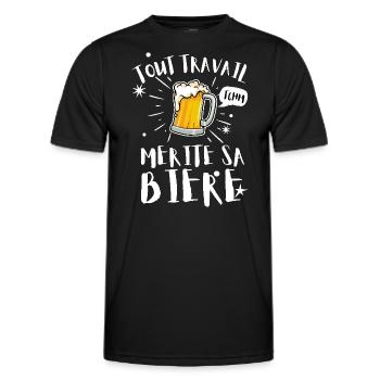 Jeder Job verdient sein Bier - Männer Funktions-T-Shirt - Schwarz - Vorne - AI Model Male 178 dark (178cm)