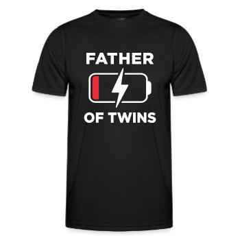 Père de jumeaux - T-shirt sport Homme - noir - Devant - AI Model Male 178 dark (178cm)