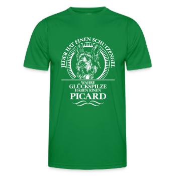 Berger PICARD Schutzengel Hundespruch Hunde - Männer Funktions-T-Shirt - Kelly Green - Vorne - AI Model Male 178 dark (178cm)