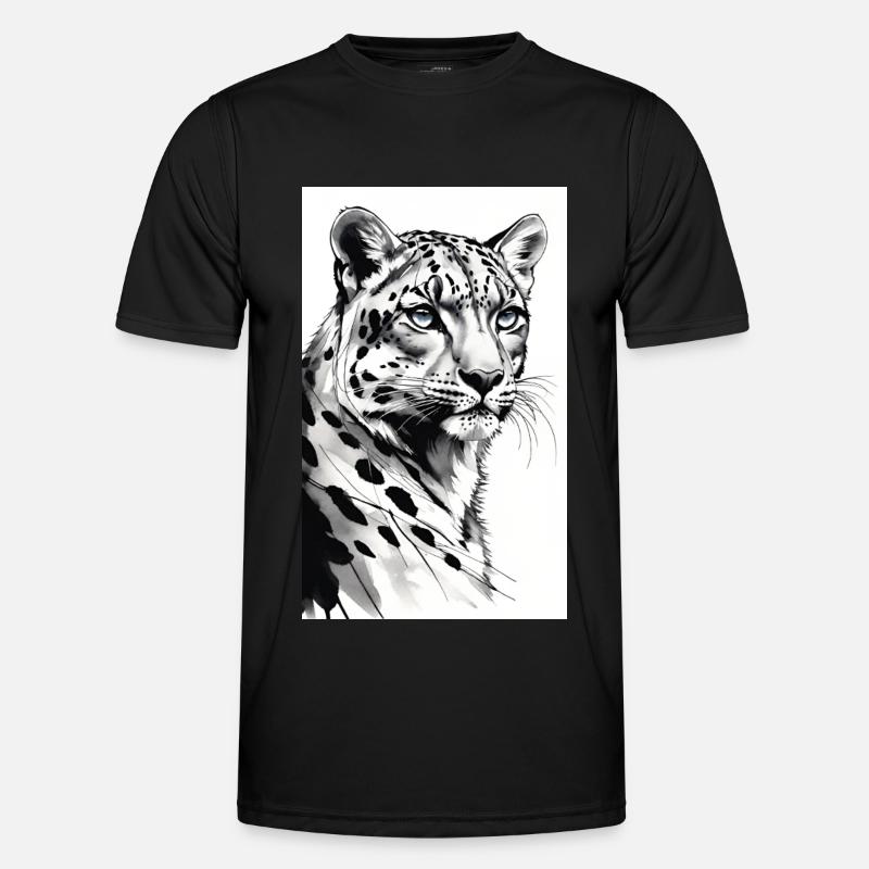 Schneeleopard | Leopard | Raubtier - Männer Funktions-T-Shirt - Schwarz