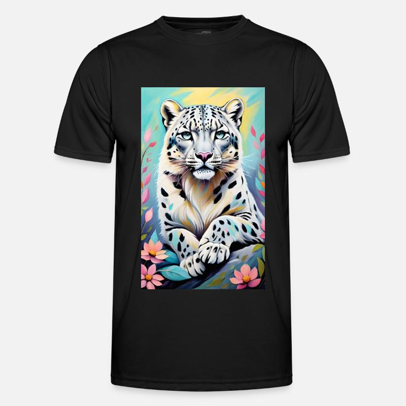 Snow Leopard | Leopard | Predator - Men's Functional T-Shirt - black