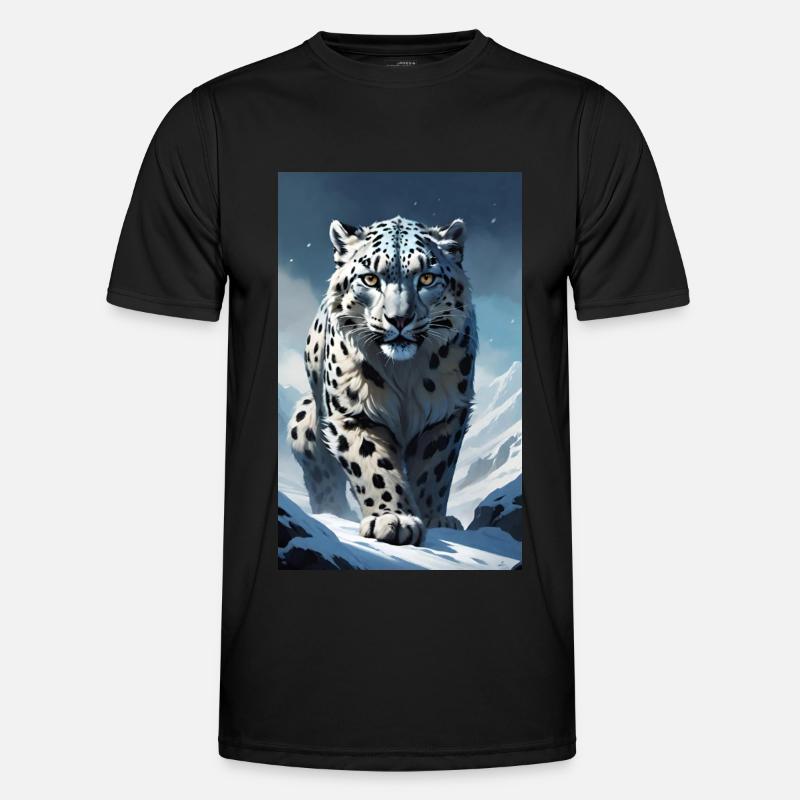 Schneeleopard | Leopard | Raubtier Männer Funktions-T-Shirt