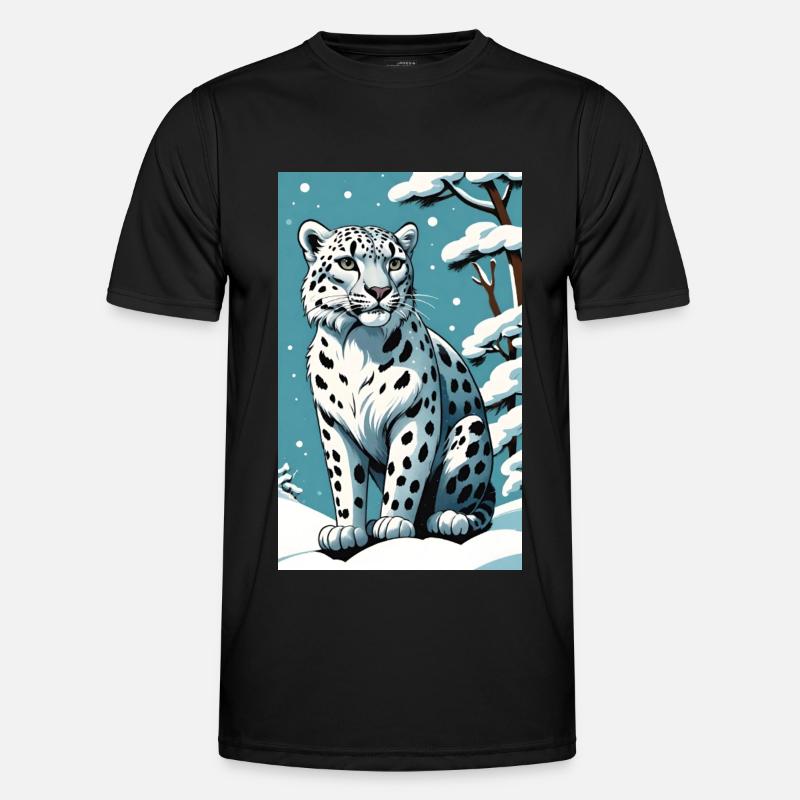 Schneeleopard | Leopard | Raubtier Männer Funktions-T-Shirt