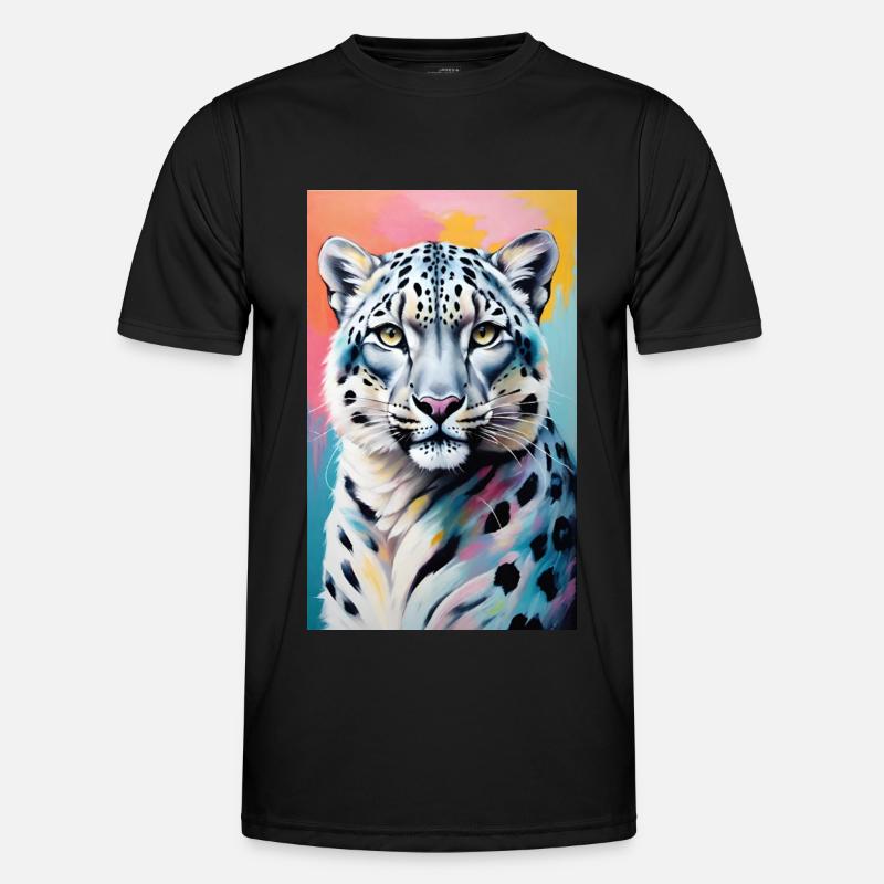 Schneeleopard | Leopard | Raubtier Männer Funktions-T-Shirt