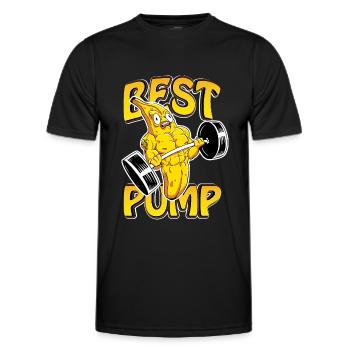 Pompes Meilleur cadeau de pompe - T-shirt sport Homme - noir - Devant - AI Model Male 178 dark (178cm)