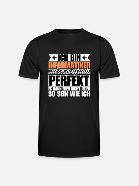 Perfekter Informatiker - Männer Funktions-T-Shirt - Schwarz
