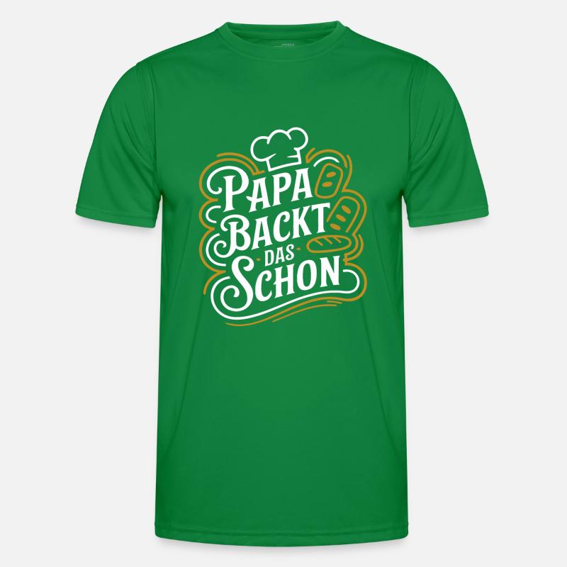 Papa backt das schon - unser backender Papa Männer Funktions-T-Shirt