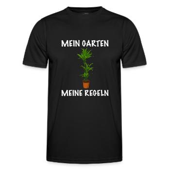 Mein Garten meine Regeln Garten - Männer Funktions-T-Shirt - Schwarz - Vorne - AI Model Male 178 dark (178cm)