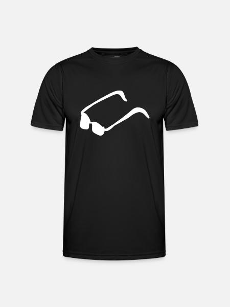 sonnenbrille brille nerd - Männer Funktions-T-Shirt - Schwarz