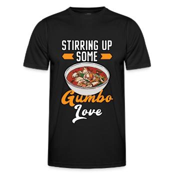Gumbo-Liebhaber Foodie Louisiana Essen Cajun-Küche - Männer Funktions-T-Shirt - Schwarz - Vorne - AI Model Male 178 dark (178cm)