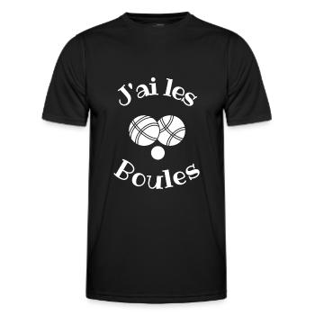 J'ai les boules citation pétanque humour petanque - T-shirt sport Homme - noir - Devant - AI Model Male 178 dark (178cm)