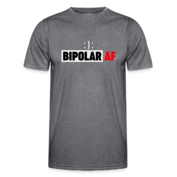 Bipolar Af Mental Health Disorder - Men's Functional T-Shirt - dark melange  - Front - AI Model Male 178 dark (178cm)